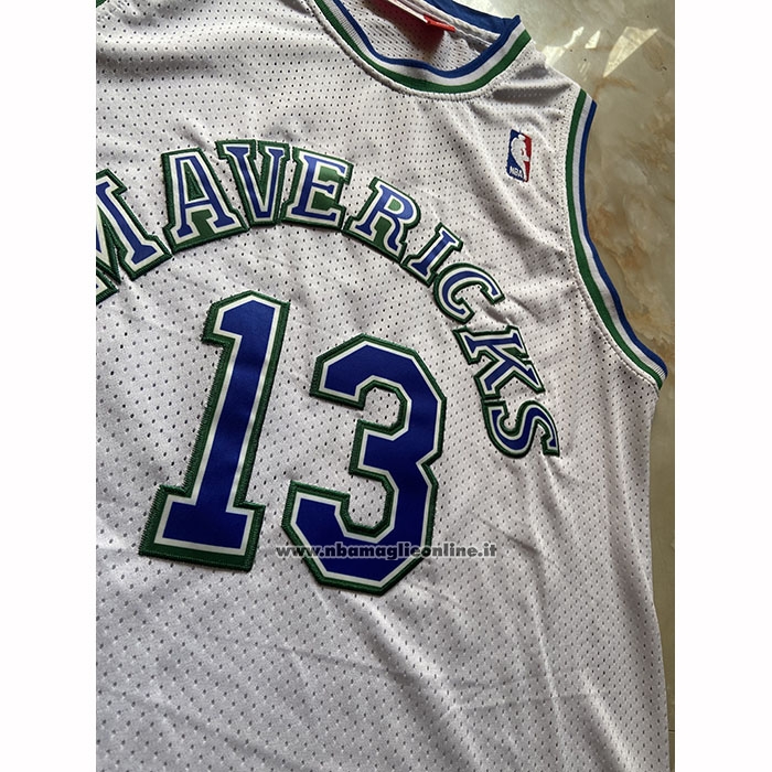 Maglia Dallas Mavericks Steve Nash No 13 Mitchell & Ness 1994-95 Bianco
